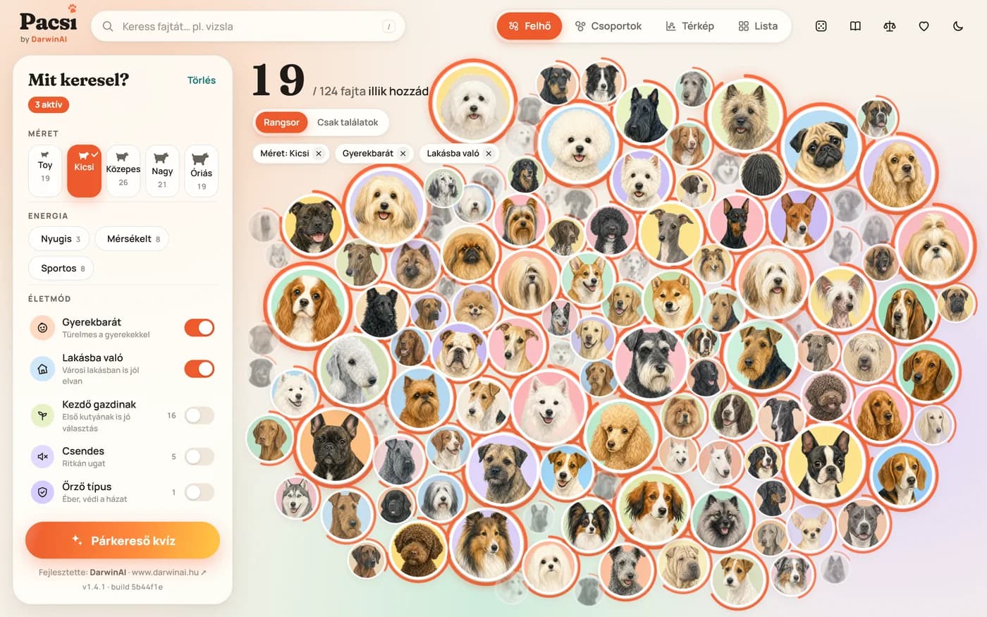 Pacsi – kutyafajta-választó app leendő gazdiknak