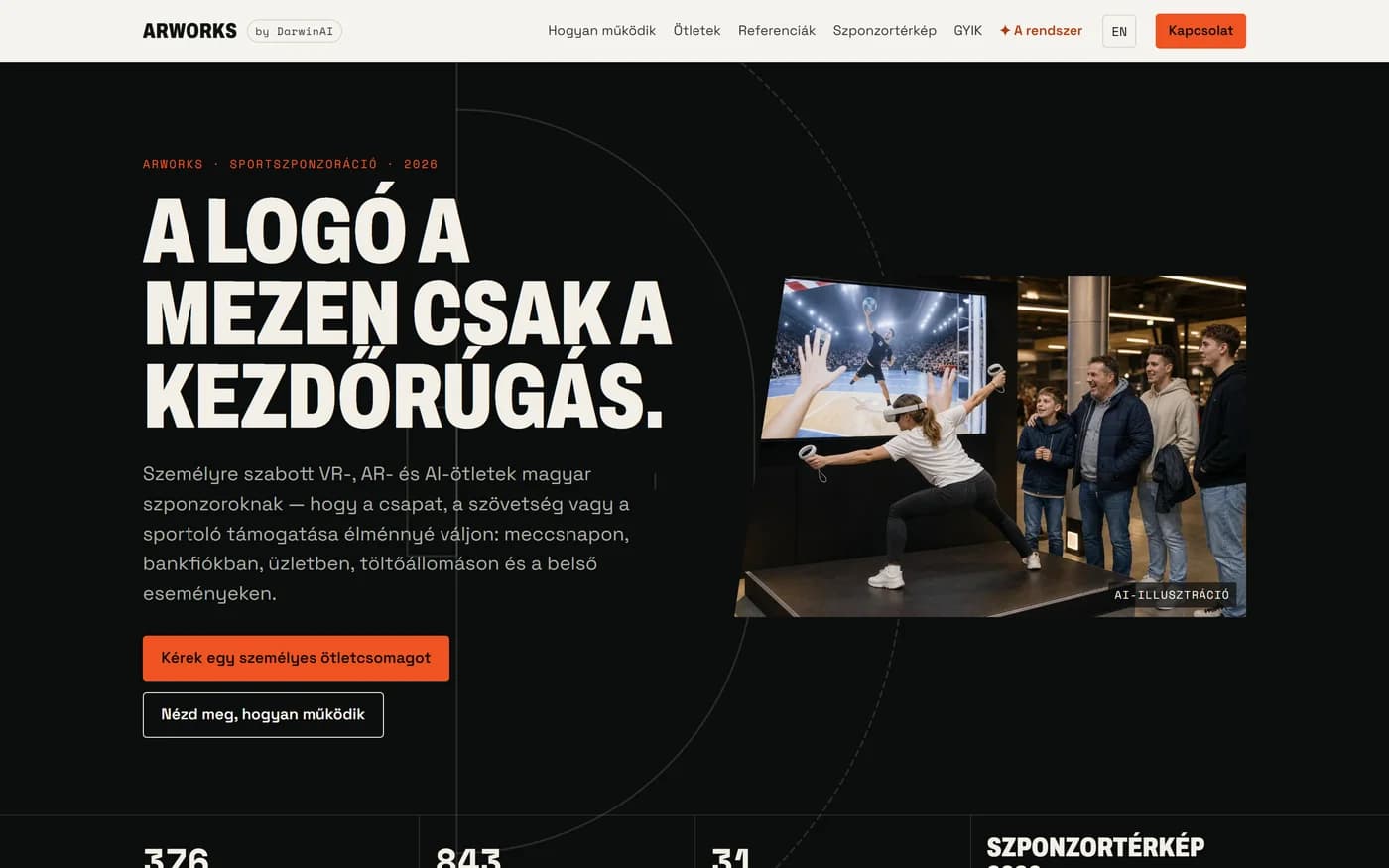 SportSzponzor– sportszponzorációs kampányrendszer az ARworks-nek